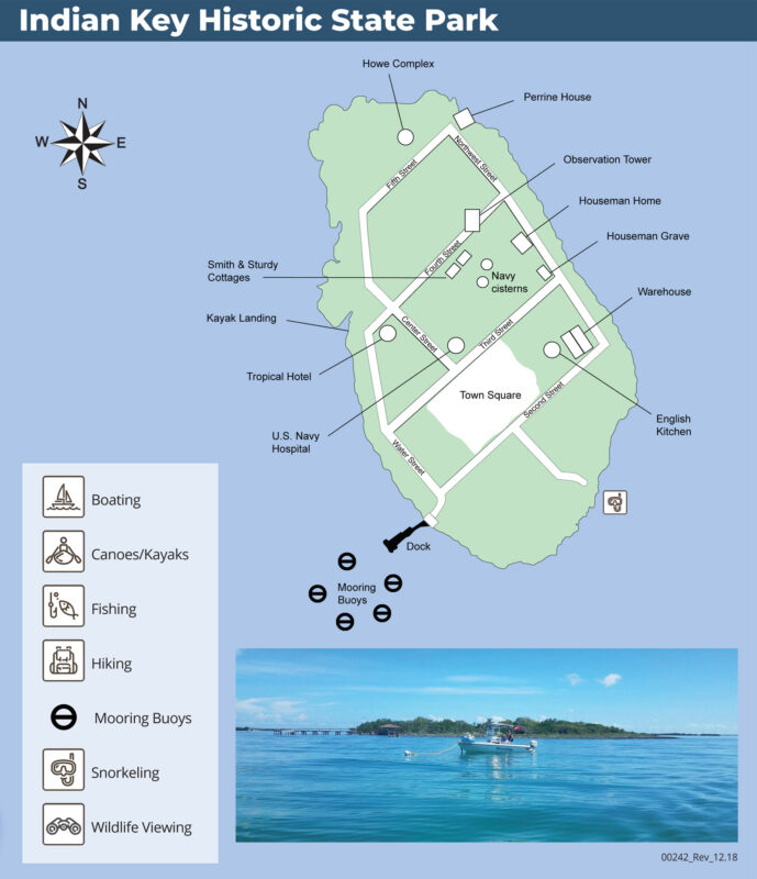 Map of Indian Key State Historic State Park off Islamorada.