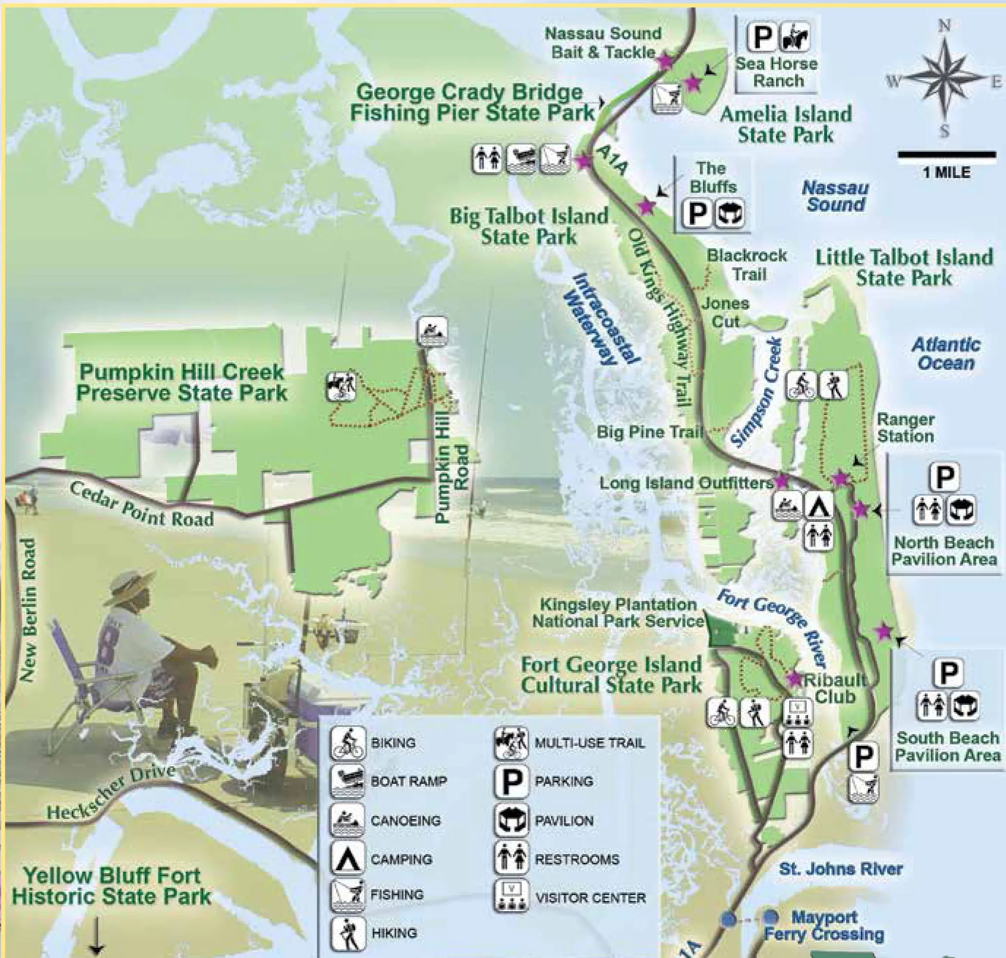 huguenot memorial park 2022 6 8 Talbot Island SP map Beach camping: Huguenot Memorial Park in Jacksonville