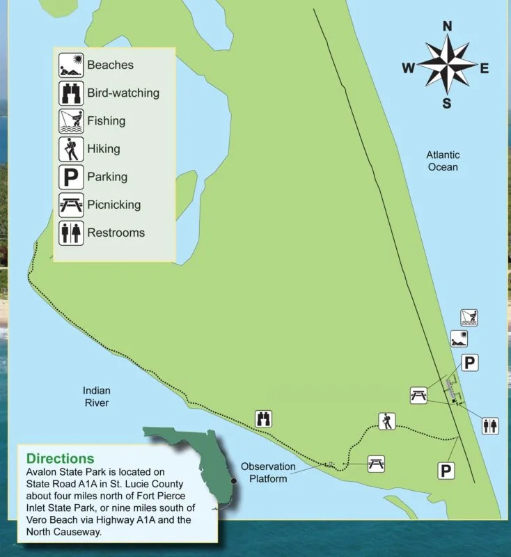 Map of Avalon State Park in Fort Pierce