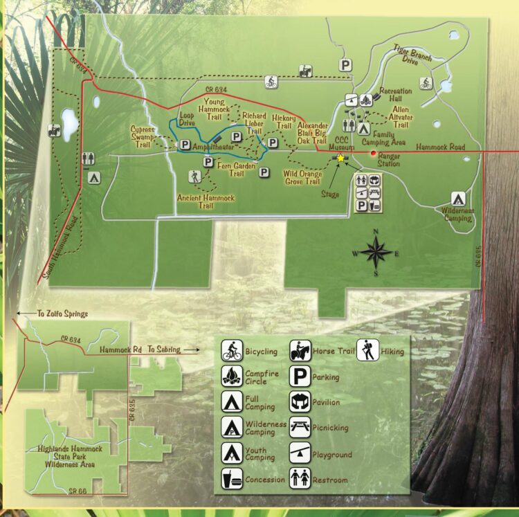 Map of Highland Hammock State Park