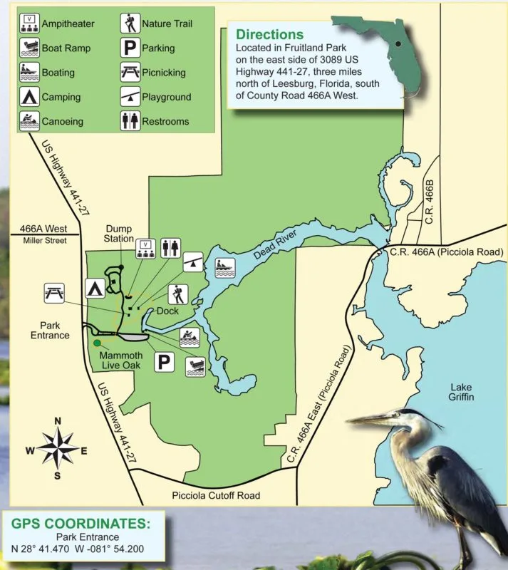 Map of Lake Griffin State Park