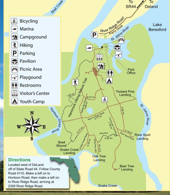 Map of Hontoon Island State Park