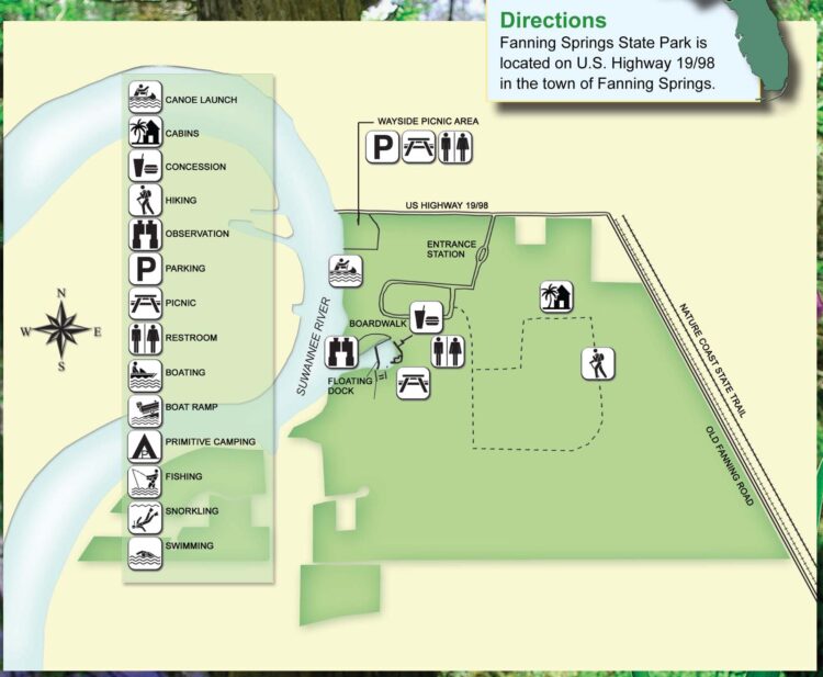 Map of Fanning Springs State Park
