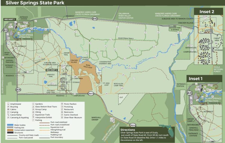 Map of Silver Springs State Park