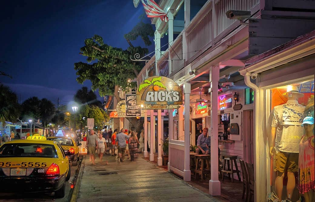 Key West nighttime street scene