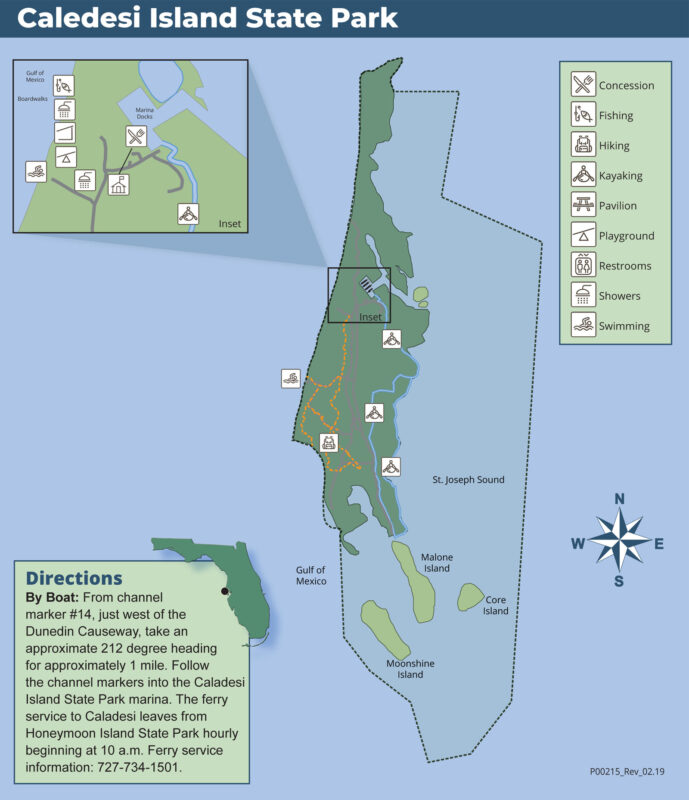 Caladesi Island State Park map