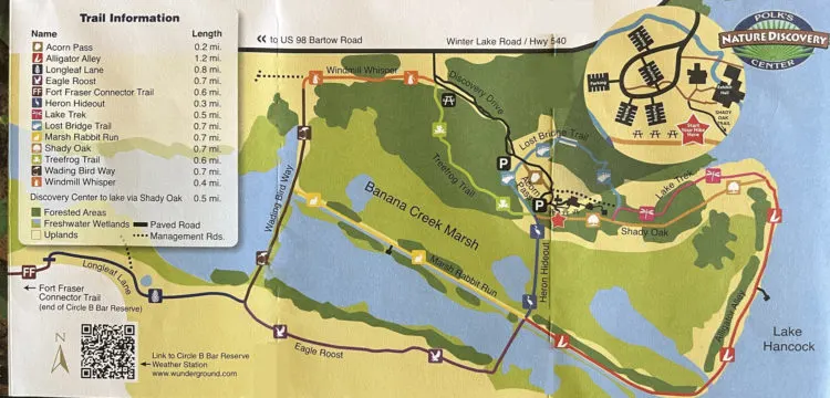 Circle B Bar Reserve trail map.