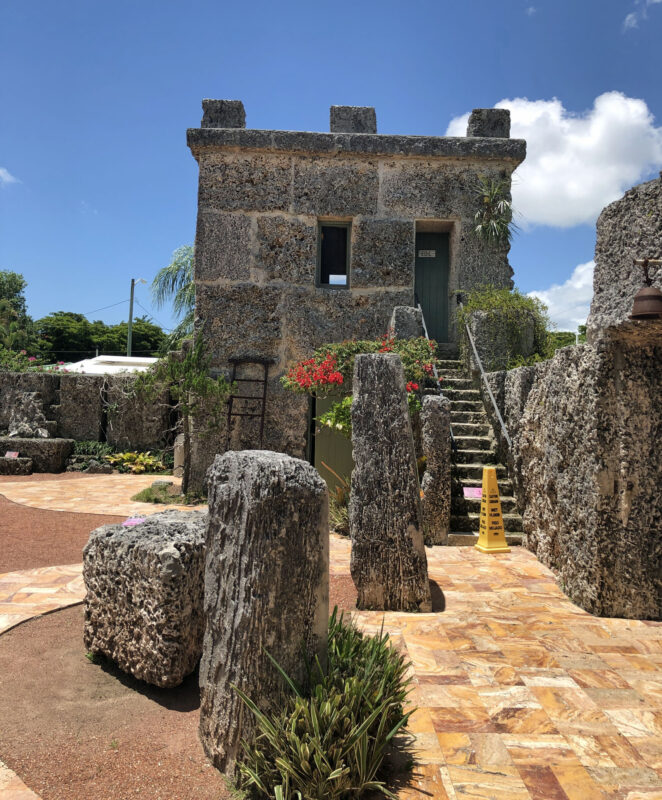 On the top floor of the Coral Castle tower, Ed slept and kept his food. The ground floor houses a collection of his tools excavated on the property. (Photo Deborah Hartz-Seeley).