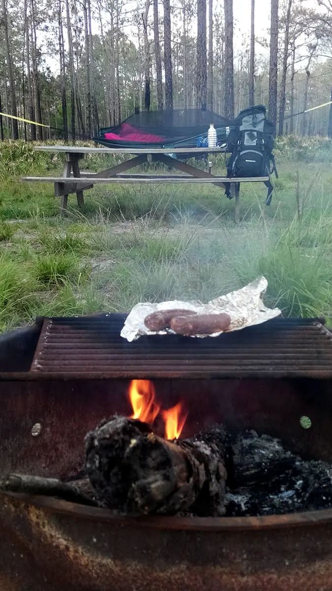 Dinner on the grill at Colt Creek State Park