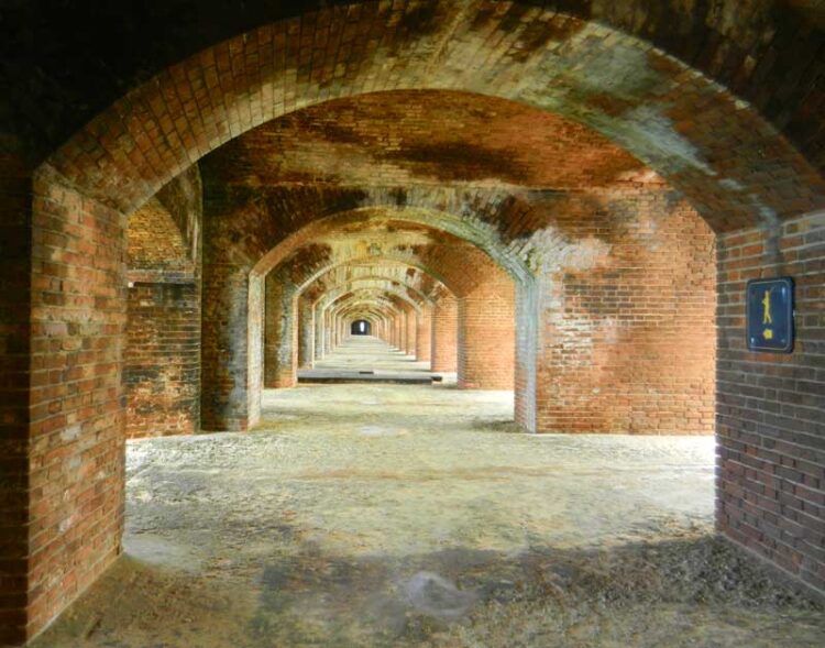 Dry Tortugas National Park camping: The interior of Fort Jefferson is so large that after the ferry leaves, you will feel absolutely alone here. (Photo: Bonnie Gross.)