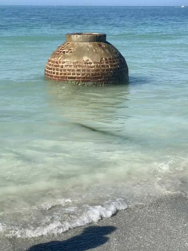 The ruins of the Fort Dade power plant are being overtaken by the Gulf of Mexico on Egmont Key, (Photo: Bonnie Gross)