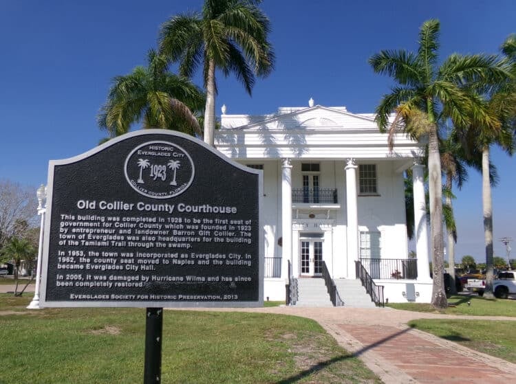 Take a perfect trip to Everglades City 13 The grand looking city hall was once the county courthouse for Collier County. After the town was walloped by Hurricane Donna in 1960, the county seat as well as other major institutions left town. (Photo: David Blasco)