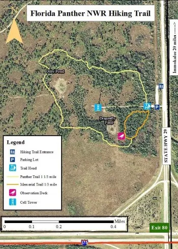 Florida Panther National Wildlife Refuge tral map