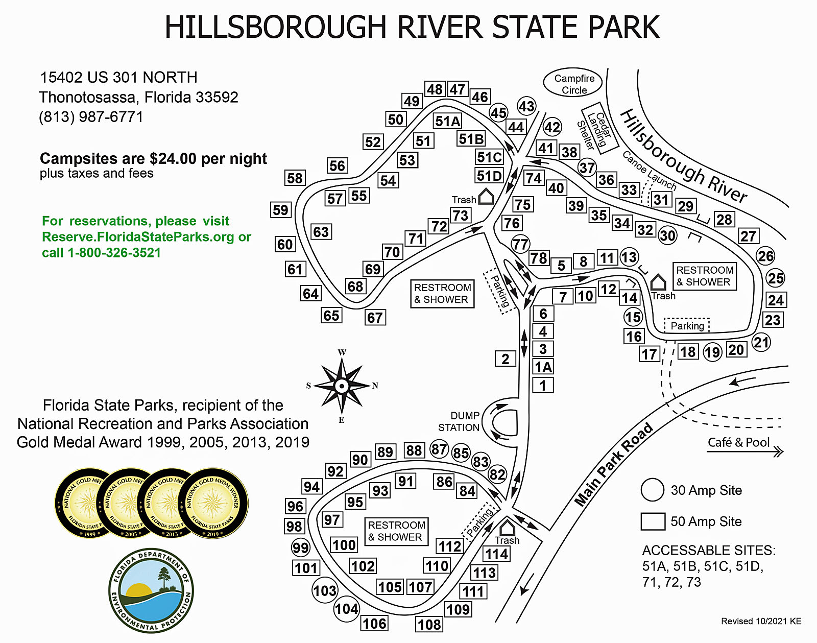 campground map hillsborough river state park