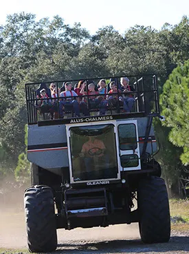 Combine Harvester rides look like a lot of Florida-harvest-festival-fun at Partin Ranch. Photo courtesy Partin Ranch