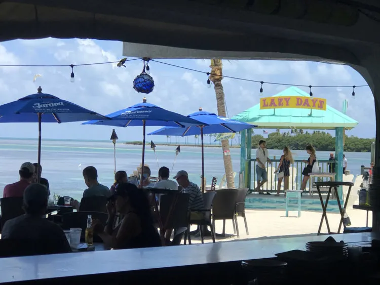 Things to do in Islamorada: Have lunch at Lazy Days and gaze at those many shades of blue. 