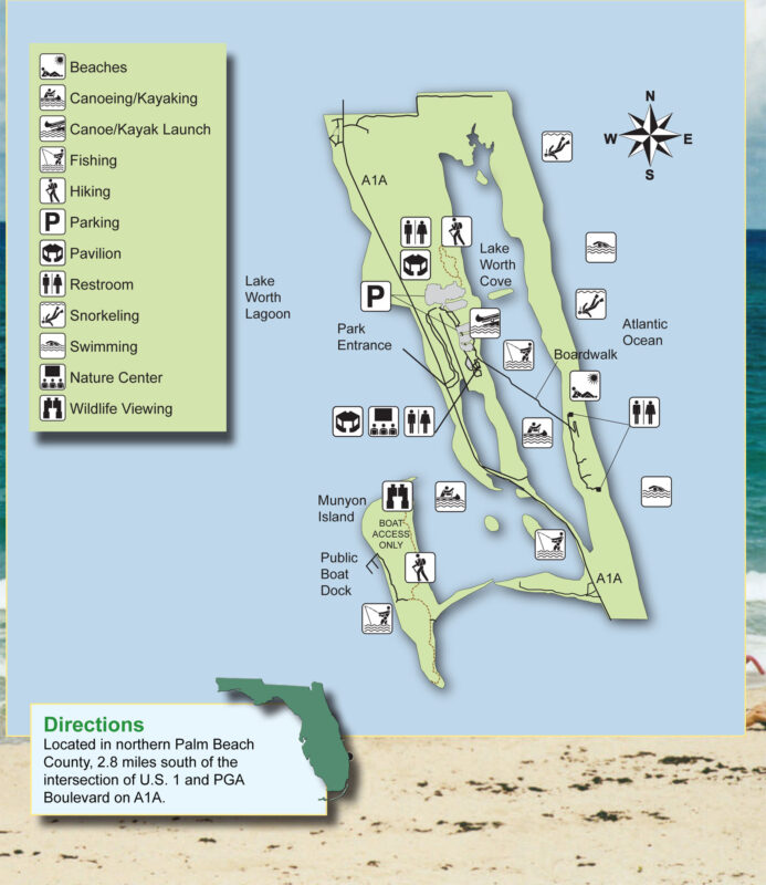 Map of John D. MacArthur Beach State Park