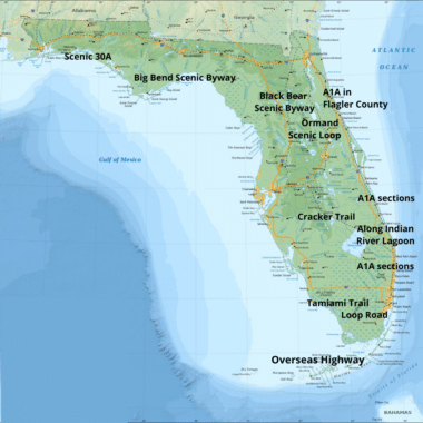 map of florida scenic drives