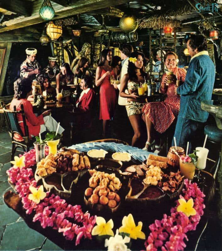 Our favorite way to visit the historic Mai-Kai restaurant: Come for happy hour; see the gardens 7 The Molokai bar just after it opened in the 1970s. Help yourself to the oversized pupu platter. Photo courtesy the Mai-Kai and swankpad