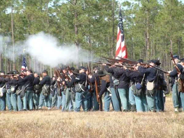  Largest Civil War re-enactment in Southeast occurs near Jacksonville at Olustee Battlefield Historic Park.
