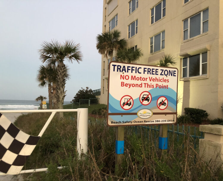 Some areas of the beach do not welcome automobiles. (Photo by Deborah Hartz-Seeley)