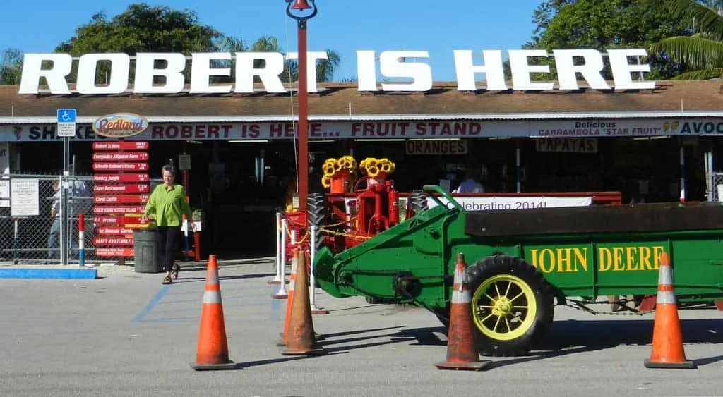 There are antique cars and farm vehicles as well as live music on weekends at Robert Is Here. 