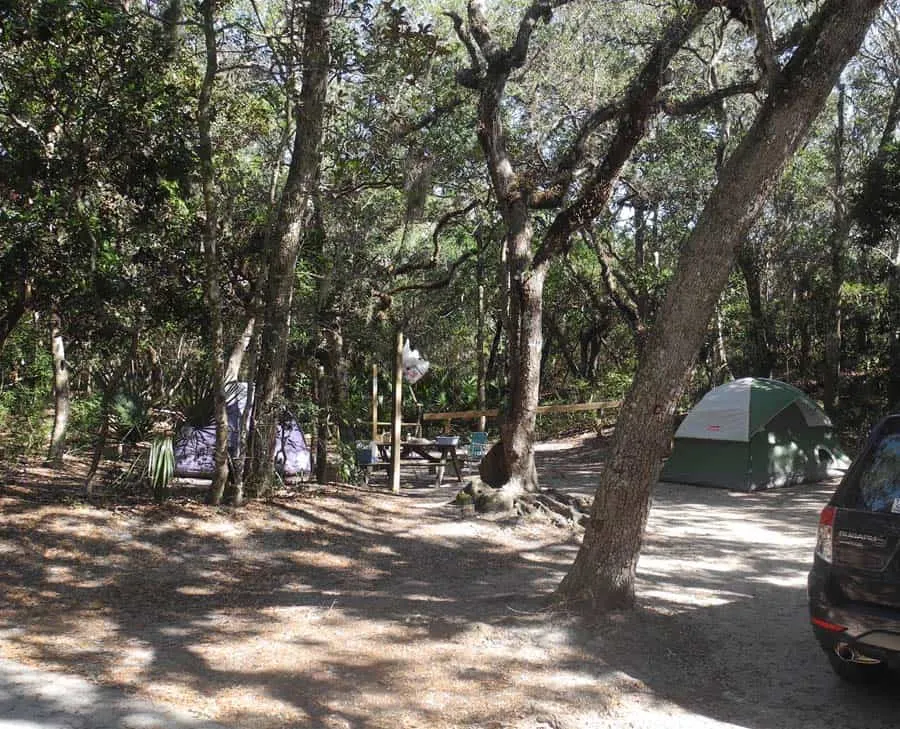 The campground at Anastasia State Park.