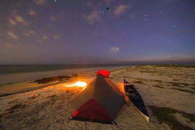 Camping on the beach at Anclote Key State Park