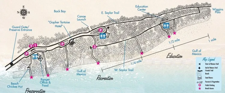 Barefoot Beach trail map