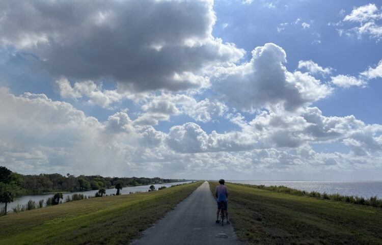 Lake Okeechobee Scenic Trail with clouds