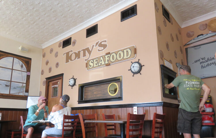 Tony's, located on the main street in Cedar Key is famous for its clam chowder, which has won national awards so many tmes it has been retired from the competition. (Photo: David Blasco)