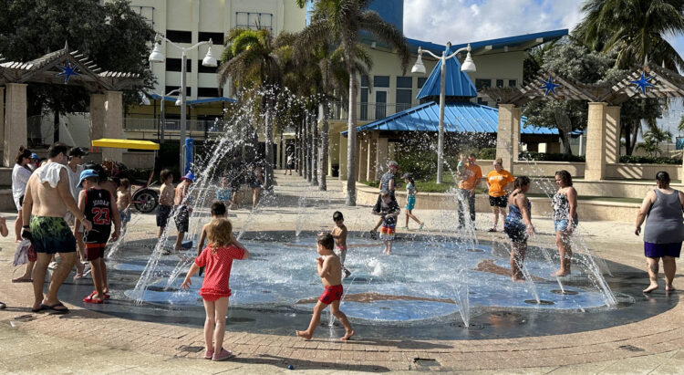 hollywood beach broadwalk charnow park fountain Hollywood Beach Broadwalk: 9 reasons to take a trip to Old Florida on scenic paved path for walking or biking