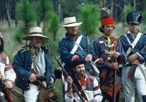 Florida history: Re-enactors at Dade Battlefield Park, Bushnell, Florida