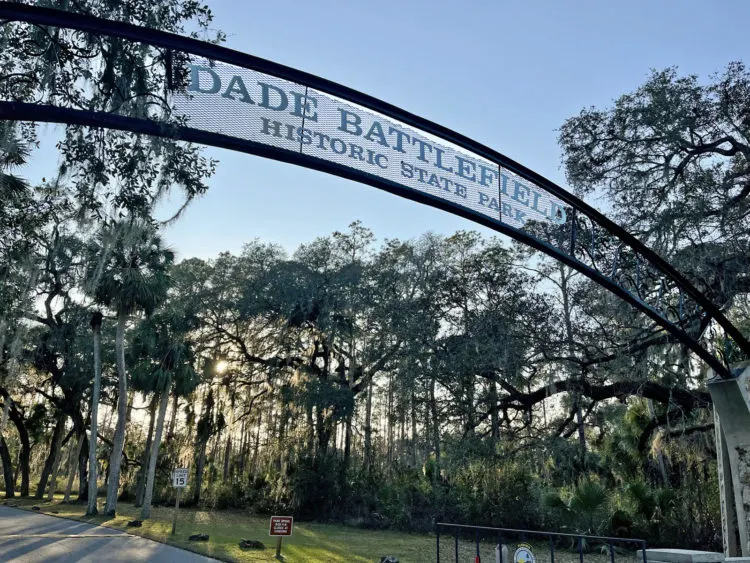 The entrance to Dade Battlefield Historic State Park. (Photo: Bonnie Gross)