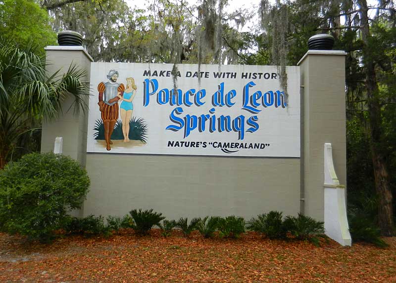 Vintage sign at Ponce De Leon Springs State Park