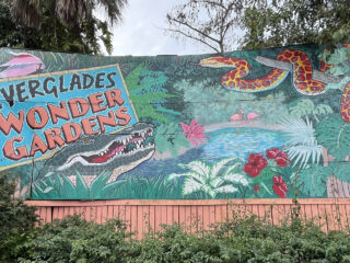 Everglades Wonder Gardens in Bonita Springs. The sign out front is a nod to the signs and postcards of the era in which it first opened. (Photo: Bonnie Gross)
