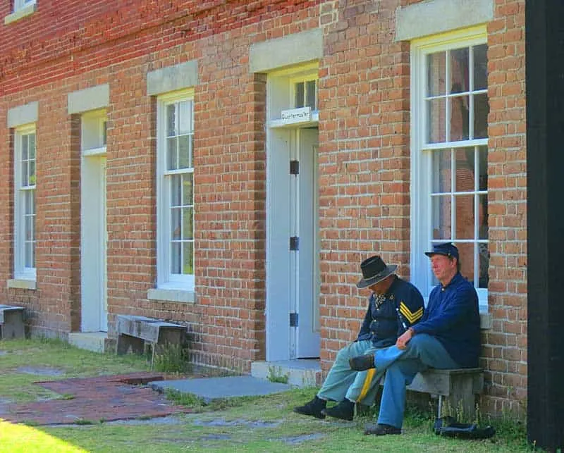 Two historical reenactors capture the Civil War period at Fort Clinch State Park. (Photo: Bonnie Gross)