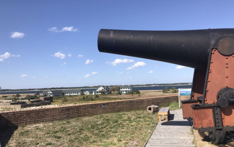 Massive Civil War era muzzle-loading cannons atop the fortress wall have a spectacular view at Fort Pickens in Gulf Islands National Seashore. (Photo: Bonnie Gross)