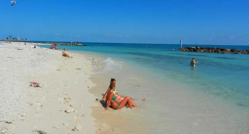 Fort Zachary Taylor Historic State Park beach is rocky but beautiful with good snorkeling.