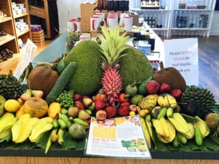 Fruit display at Fruit and Spice Park in Redland area of Homestead.