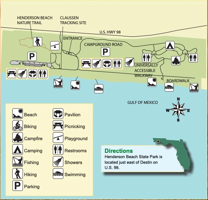 henderson beach state park hendersonbeach map One of Florida's best beaches with camping (if you can book it) at Henderson Beach State Park