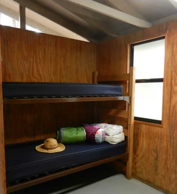 Bunk beds in cabin at Hontoon Island State Park