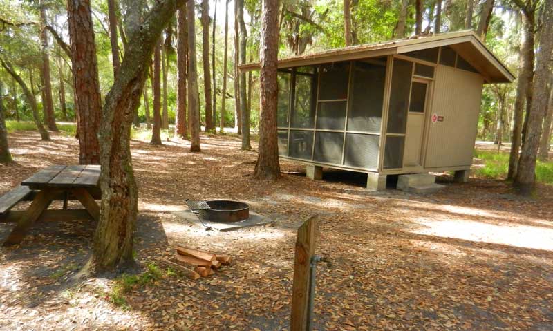 Florida cabins: This cabin is at Hontoon Island State Park.   