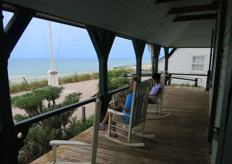 Rocking chairs beckon you to slow down and enjoy the view at Gilbert's Bar House of Refuge, Hutchinson Island.