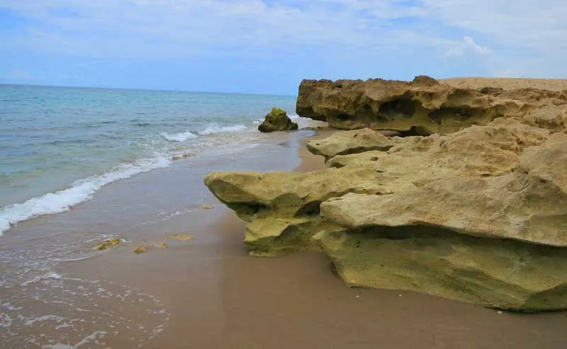 It's an unusual beach -- it's rocky! -- at Gilbert's Bar House of Refuge, Hutchinson Island.