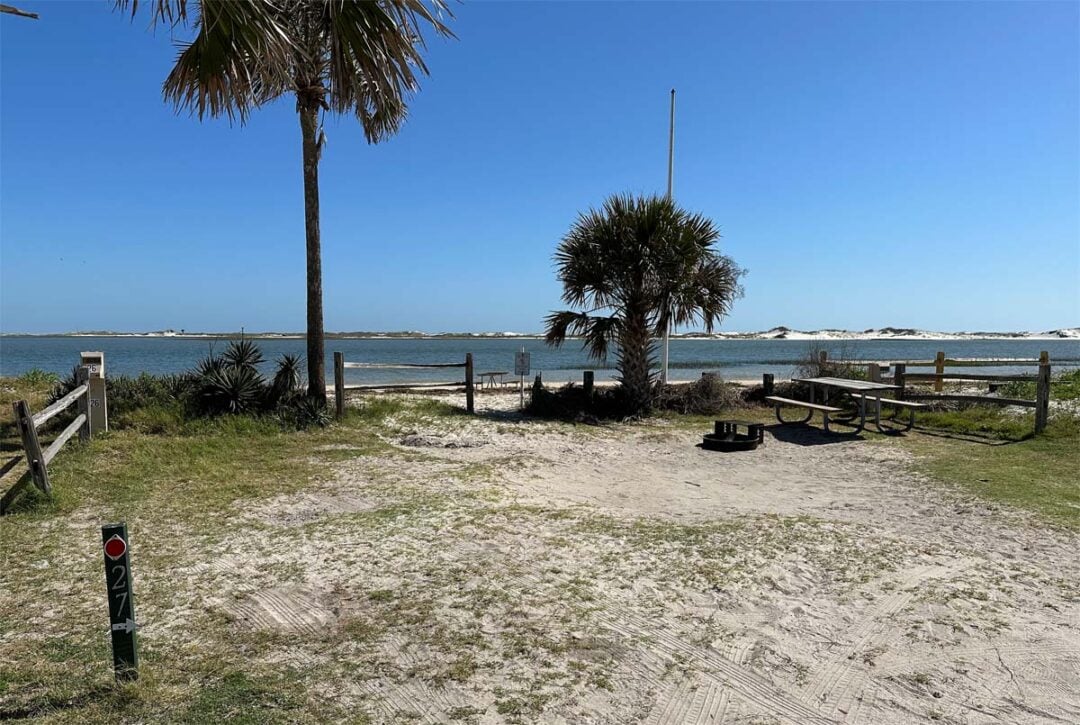 Beach camping Huguenot Memorial Park in Jacksonville