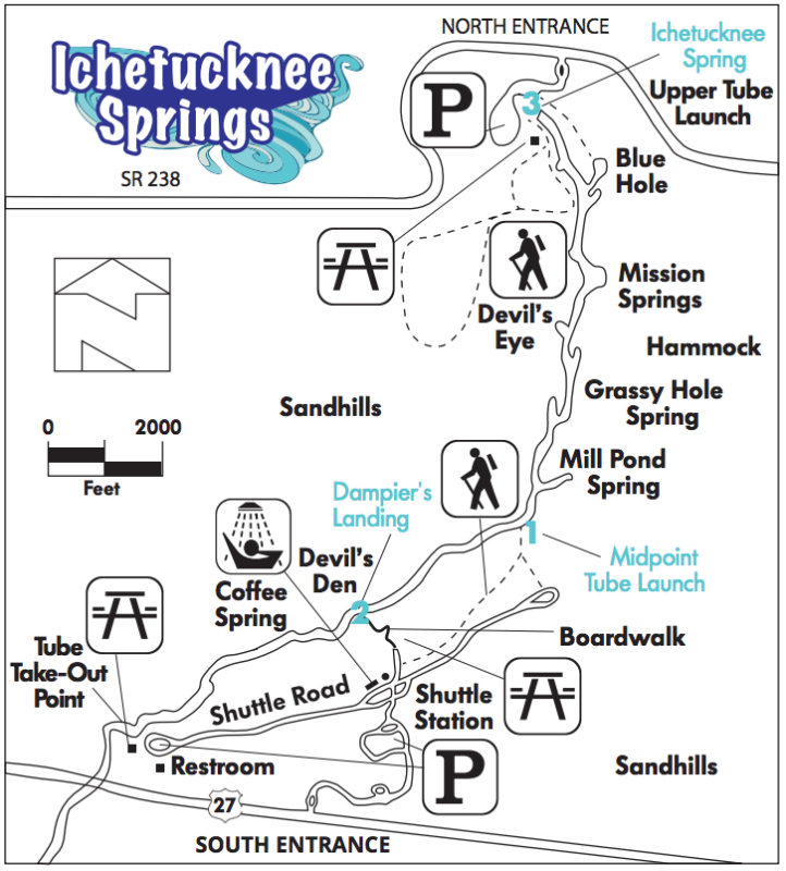 Map of Ichetucknee Springs State Park 