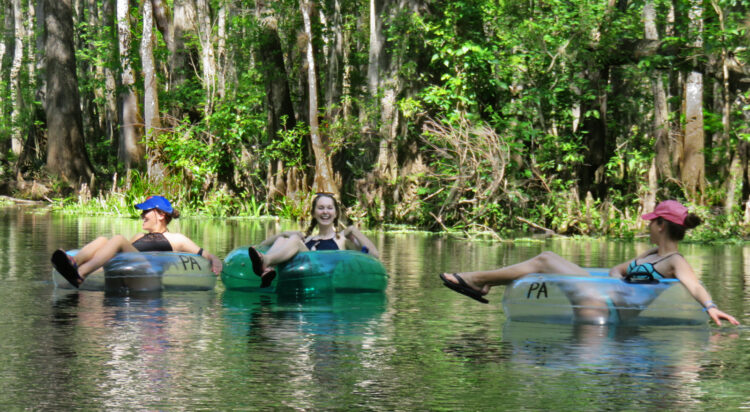Coolest places to visit in Florida: Ichetucknee  Springs State Park tubing.