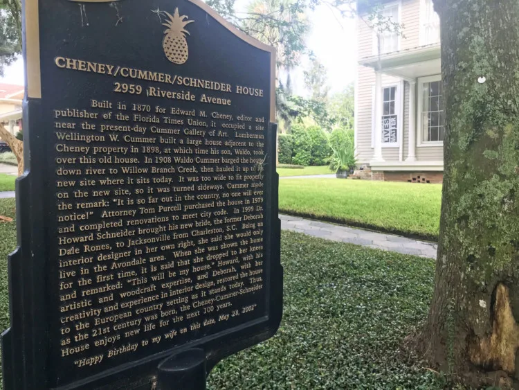 Visiting Jacksonville: This historic marker in the Riverside Avondale Park neigbhorhood was a birthday present for a women who fell in love with this historic home . (Photo: Bonnie Gross)