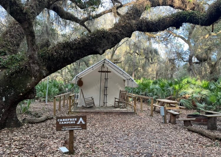Lake Kissimmee State Park: Away from it all and back in time 9 The "Pioneer (glamping) Tents" at Lake Kissimmee State Park are cute and well located in the campground. (Photo: Bonnie Gross)